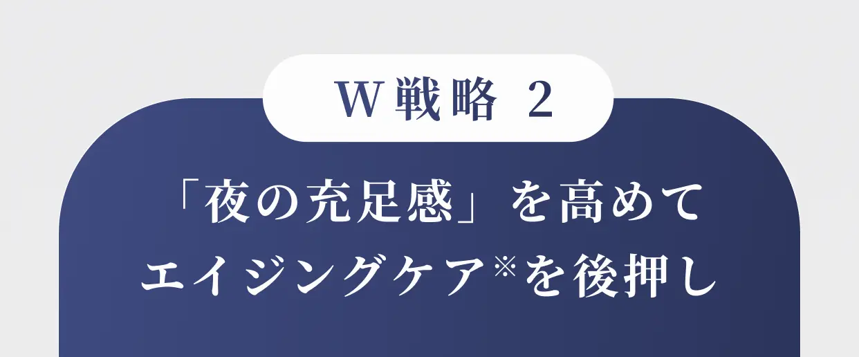 W戦略2 「夜の充足感」を高めてエイジングケアを後押し